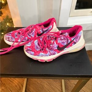Nike Pink and Purple Floral Sneakers